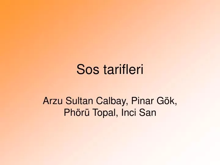 sos tarifleri