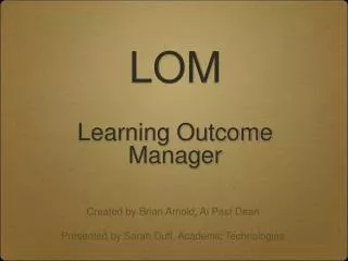 LOM Learning Outcome Manager