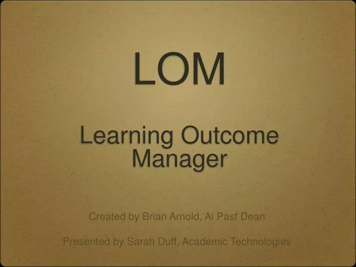 lom learning outcome manager