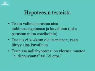 hypoteesin testeist