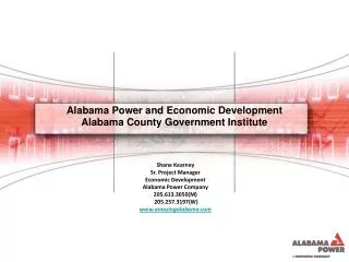 Alabama Power and Economic Development Alabama County Government Institute