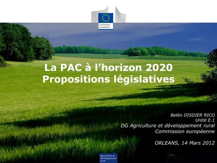 la pac l horizon 2020 propositions l gislatives