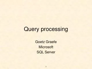 Query processing