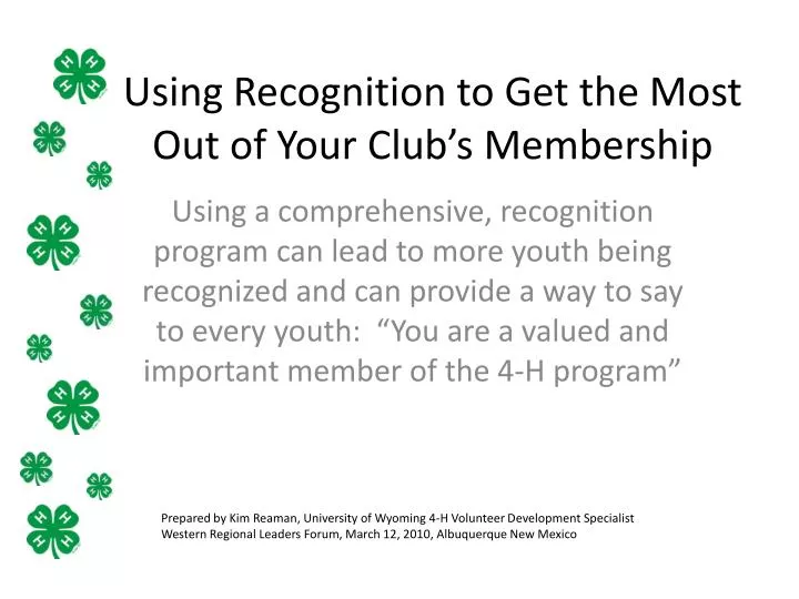 using recognition to get the most out of your club s membership