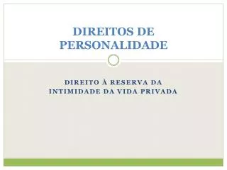 direitos de personalidade