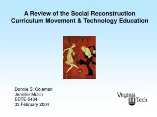 A Review of the Social Reconstruction Curriculum Movement &amp; Technology Education