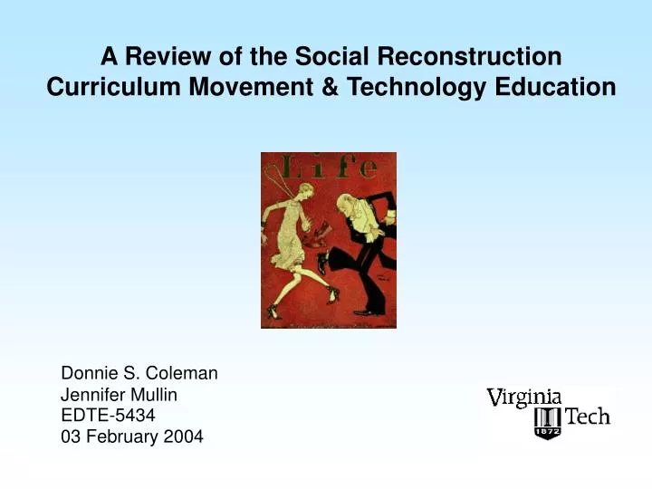a review of the social reconstruction curriculum movement technology education