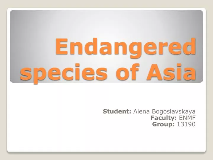 endangered species of asia
