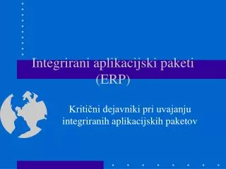 integrirani aplikacijski paketi erp