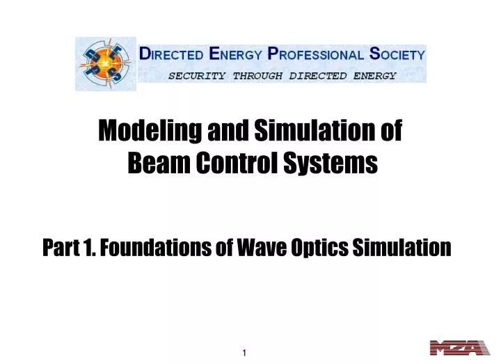 modeling and simulation of beam control systems