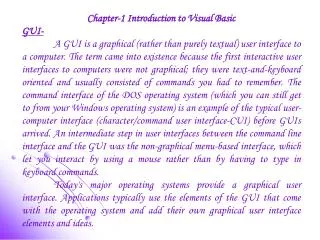 Chapter-1 Introduction to Visual Basic GUI-