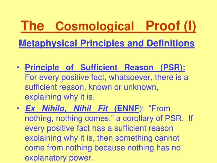 the cosmological proof i
