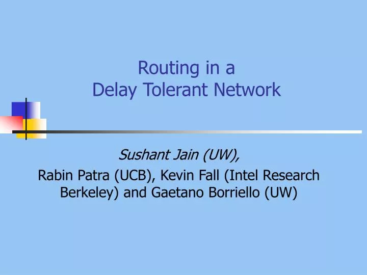 routing in a delay tolerant network