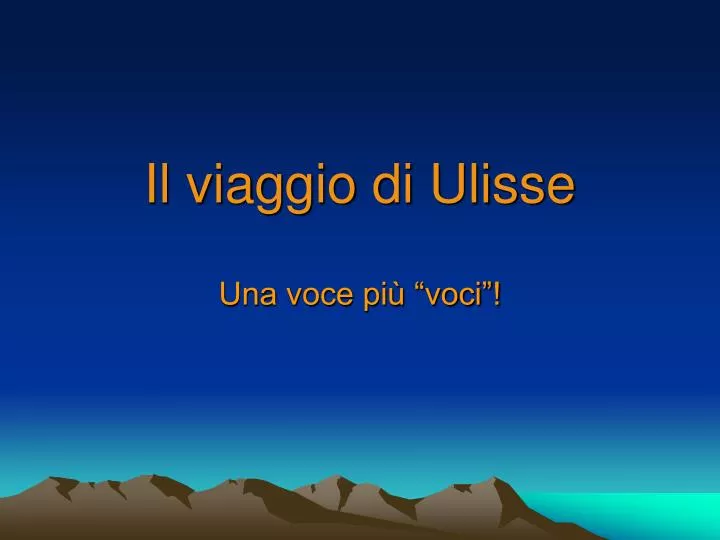 il viaggio di ulisse