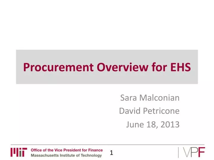 procurement overview for ehs