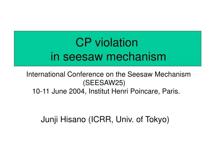 cp violation in seesaw mechanism
