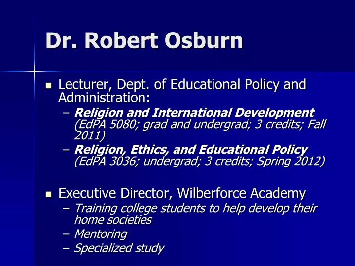 dr robert osburn