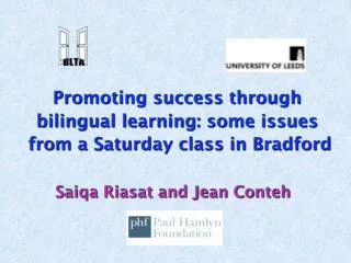 To tell the story of the BLTA To share some examples of our bilingual approaches