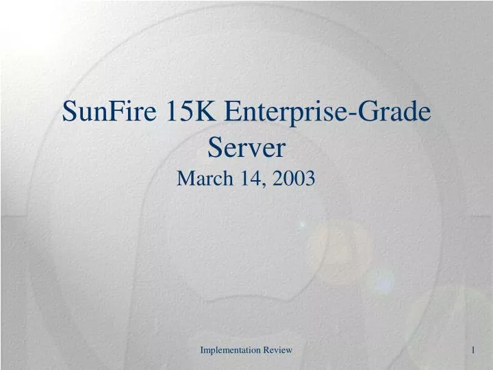 sunfire 15k enterprise grade server march 14 2003