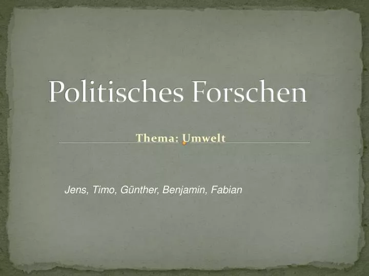 politisches forschen