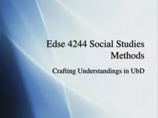 Edse 4244 Social Studies Methods
