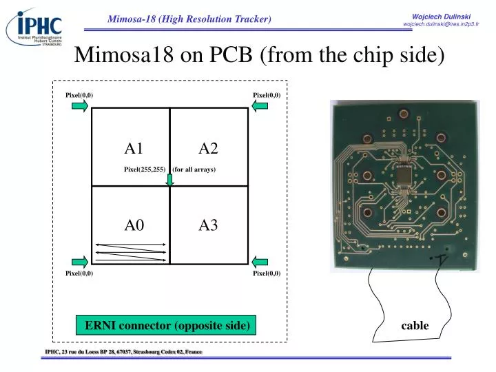 mimosa18 on pcb from the chip side