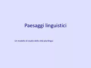 paesaggi linguistici