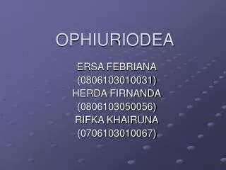 ophiuriodea