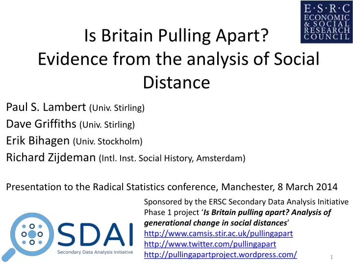 is britain pulling apart evidence from the analysis of social distance