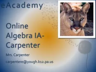 Online Algebra IA- Carpenter