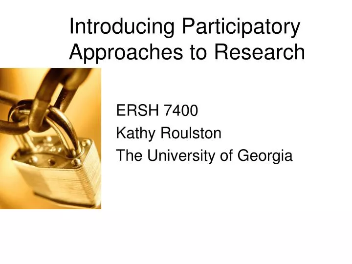 introducing participatory approaches to research