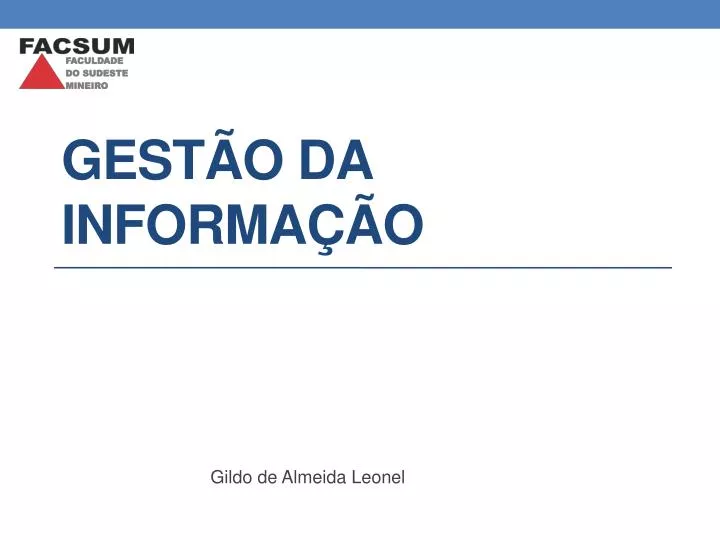 gest o da informa o