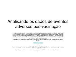 analisando os dados de eventos adversos p s vacina o