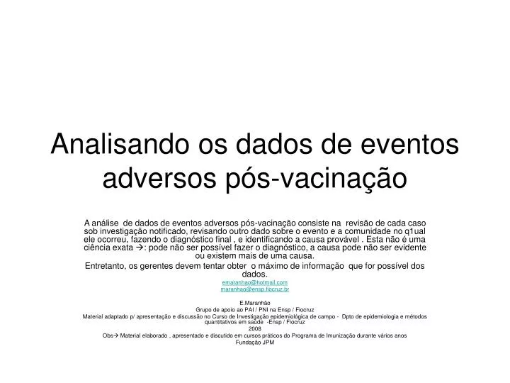 analisando os dados de eventos adversos p s vacina o