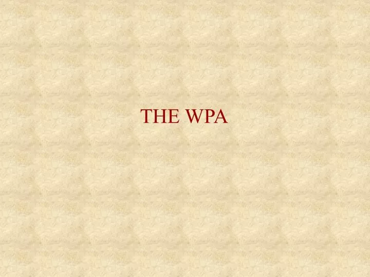 the wpa