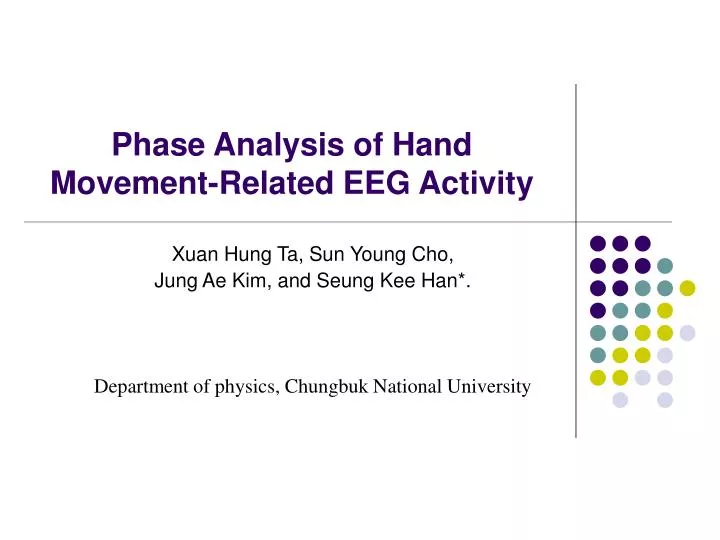phase analysis of hand movement related eeg activity