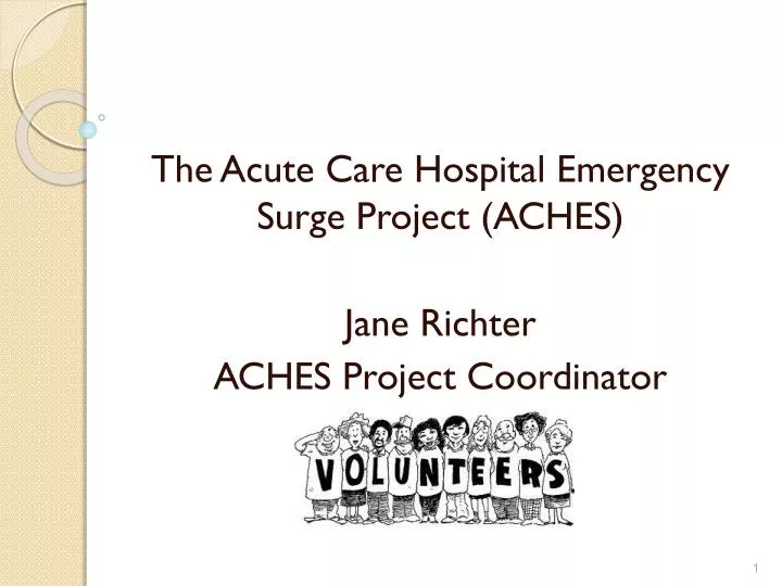 the acute care hospital emergency surge project aches jane richter aches project coordinator