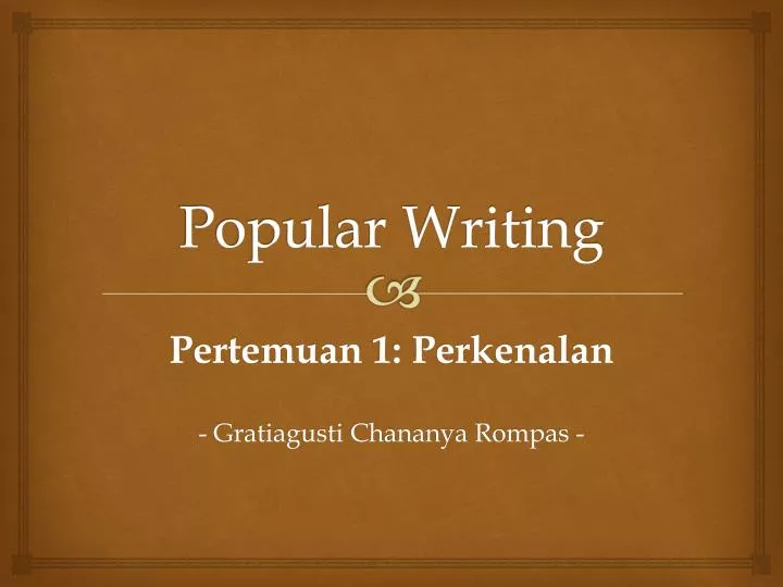 popular writing