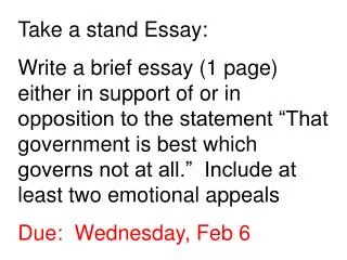 Take a stand Essay: