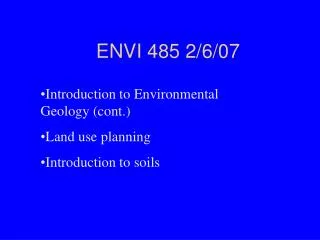 ENVI 485 2/6/07
