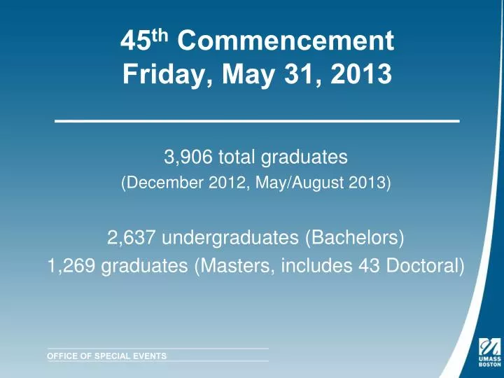 45 th commencement friday may 31 2013