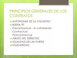 principios generales de los contratos