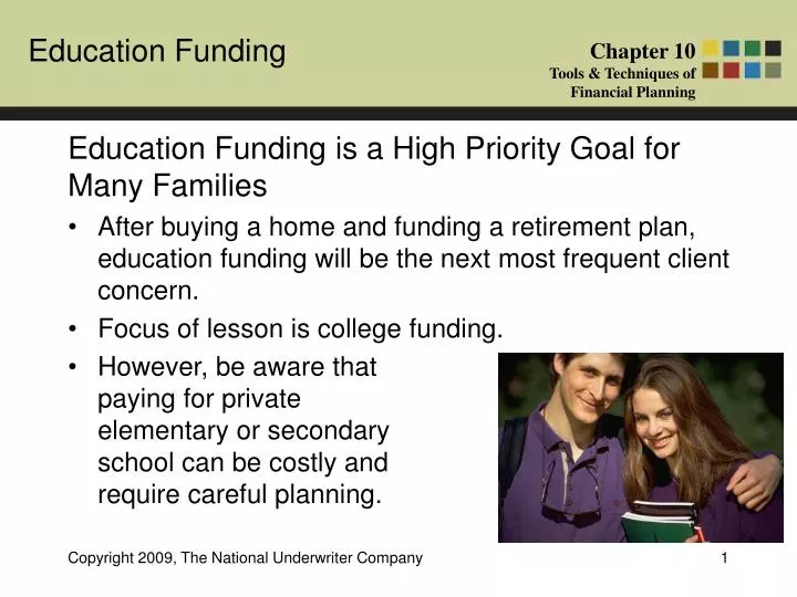 education funding is a high priority goal for many families