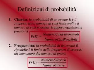 definizioni di probabilit
