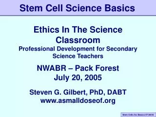 Stem Cell Science Basics