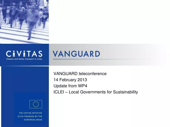 vanguard teleconference 14 february 2013 update from wp4 iclei local governments for sustainability