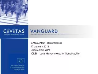 VANGUARD Teleconference 17 January 2013 Update from WP4