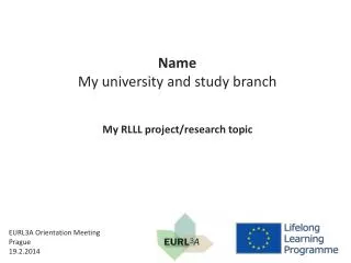 My RLLL project / research topic
