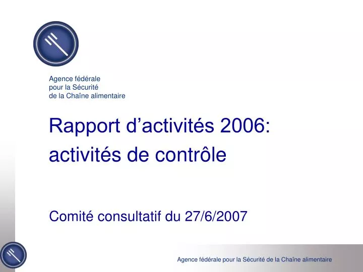 rapport d activit s 2006 activit s de contr le