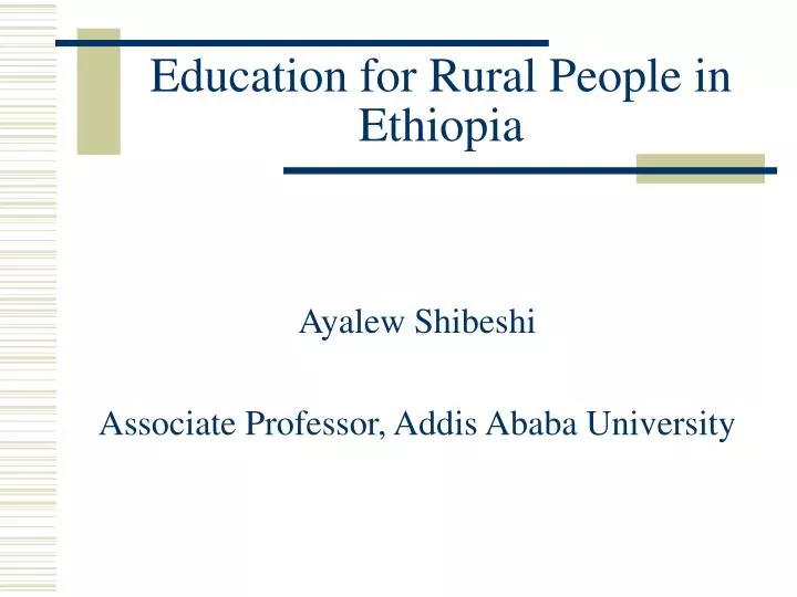 education for rural people in ethiopia